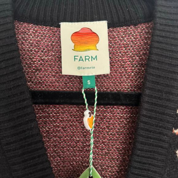 Farm Rio Black Ravenala Knit Midi Cardigan - Picture 7 of 7